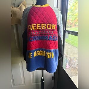 Vintage 1987 Reebox Sports scrimmage quilted color block sweatshirt, size large